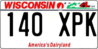 WI license plate 140XPK