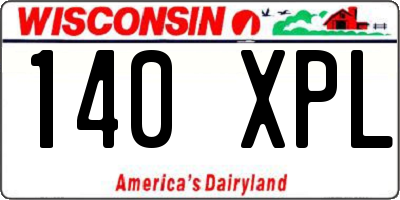 WI license plate 140XPL
