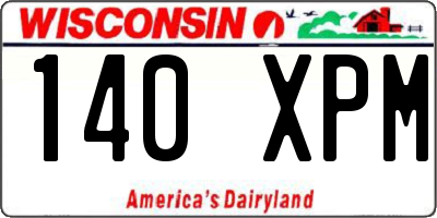 WI license plate 140XPM