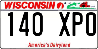 WI license plate 140XPO