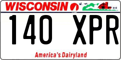 WI license plate 140XPR