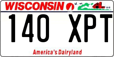 WI license plate 140XPT