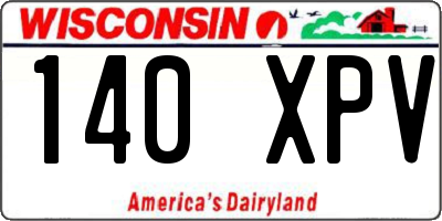 WI license plate 140XPV