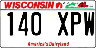 WI license plate 140XPW