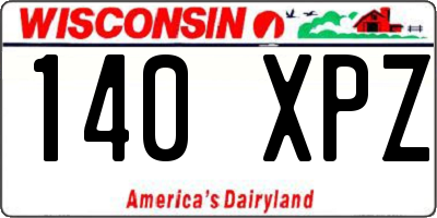 WI license plate 140XPZ