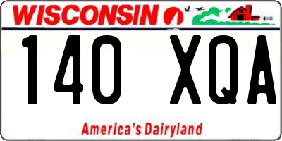 WI license plate 140XQA