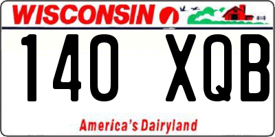 WI license plate 140XQB