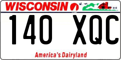 WI license plate 140XQC