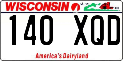 WI license plate 140XQD