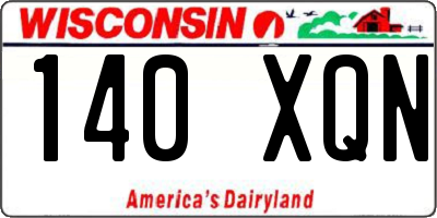 WI license plate 140XQN