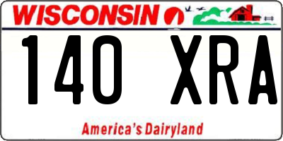 WI license plate 140XRA