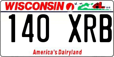WI license plate 140XRB
