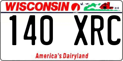 WI license plate 140XRC