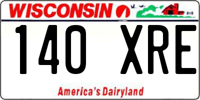 WI license plate 140XRE