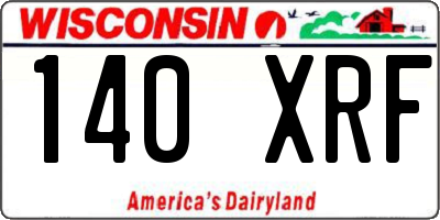 WI license plate 140XRF