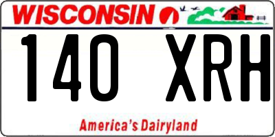 WI license plate 140XRH