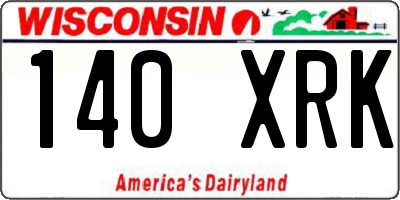 WI license plate 140XRK