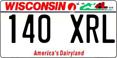 WI license plate 140XRL