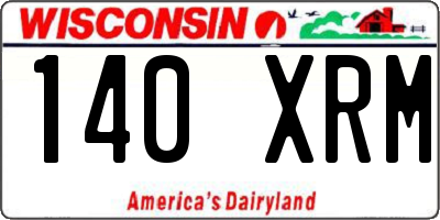 WI license plate 140XRM