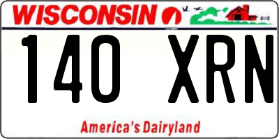 WI license plate 140XRN