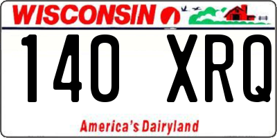 WI license plate 140XRQ