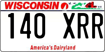 WI license plate 140XRR