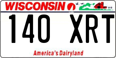 WI license plate 140XRT
