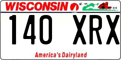 WI license plate 140XRX
