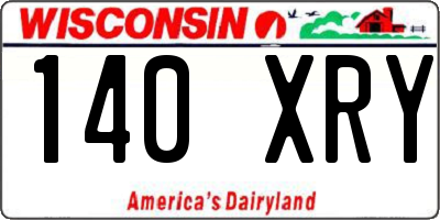 WI license plate 140XRY