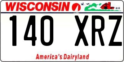 WI license plate 140XRZ