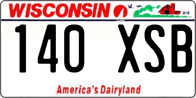 WI license plate 140XSB