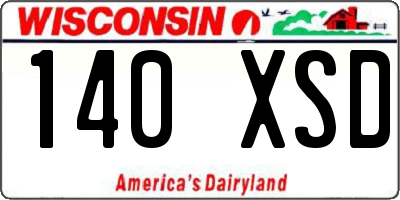 WI license plate 140XSD