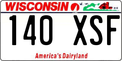 WI license plate 140XSF