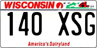 WI license plate 140XSG