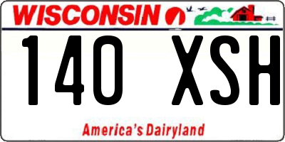 WI license plate 140XSH