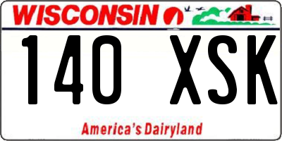 WI license plate 140XSK