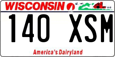 WI license plate 140XSM