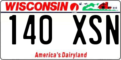 WI license plate 140XSN