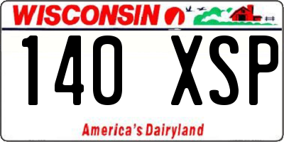 WI license plate 140XSP