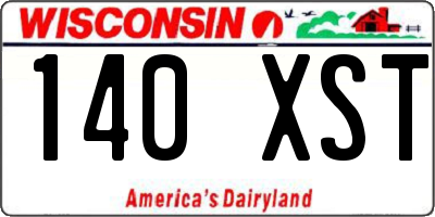 WI license plate 140XST