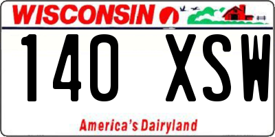 WI license plate 140XSW