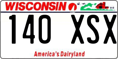 WI license plate 140XSX