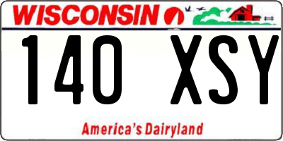 WI license plate 140XSY