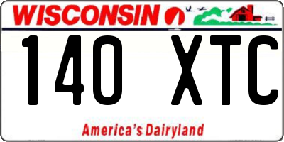 WI license plate 140XTC