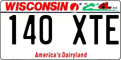 WI license plate 140XTE