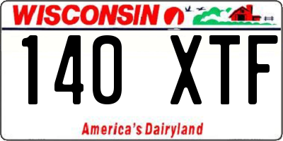 WI license plate 140XTF