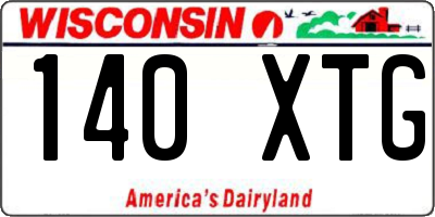 WI license plate 140XTG