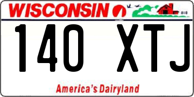 WI license plate 140XTJ