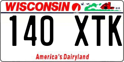 WI license plate 140XTK