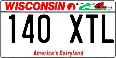 WI license plate 140XTL